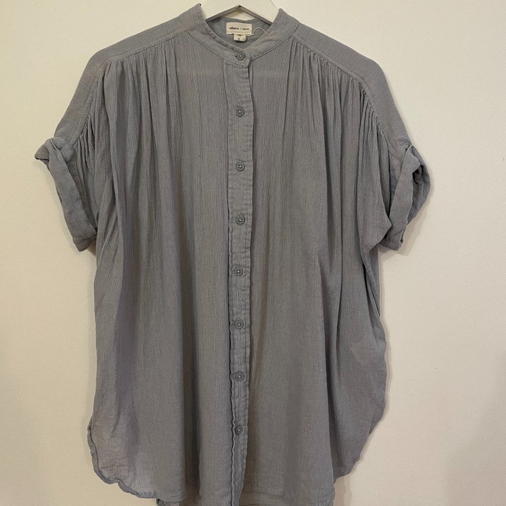 Silence + Noise Sheer Button-Up Shirt